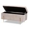 Baxton Studio Rockwell Contemporary Glam and Luxe Grey Velvet Upholstered and Gold Finished Metal Storage Bench 198-12210-ZORO - alternate 6
